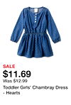 Toddler Girls' Chambray Dress - Hearts