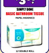 + SIMPLY DONE BASIC BATHROOM TISSUE PAPEL HIGIENICO ANGEL SOFT simply done soft both rissue - 12 DOUBLE ROLL