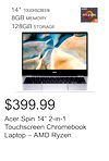 Acer Spin 14" 2-in-1 Touchscreen Chromebook Laptop – AMD Ryzen 3-3250C - 1080p