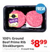 100% Ground Beef Prime Rib Steakburgers