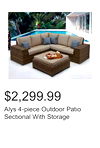 Alys 4-piece Outdoor Patio Sectional With Storage