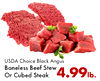 USDA Choice Block Angus Boneless Beef Stew Or Cubed Steak 4.99lb.