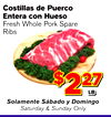 Fresh Whole Pork Spare Ribs