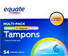 Equate Tampon Multi-Pack with Cardboar Applicator, Unscented, Light, Regular and Super