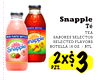 Snapple Té TEA NEW PLASTIC BOTTLE SABORES SELECTOS napple SELECTED FLAVORS BOTELLA 16 OZ./BTL. Snapple 2x$ PZS. 3