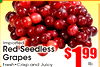 Imported Red Seedless Grapes $1 lb. Fresh Crisp and Juicy 66