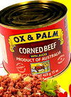 OX & PALM. Siece 1936 CORNED BEEF PRODUCT WITH OF JUICES AUSTRALIA CHUNKY AUSTRALIA HT 425 g 15 oz