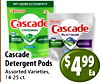 50% MORE - ACTIONPACS 25 Cascade #1BRAND ORIGINAL Cascade PLATINUM. TOUGH ON - - LOW PRICE 50% MORE QUICK WASH - - Cascade Detergent Pods Assorted Varieties, Ea 14-25 ct.