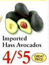 Imported Hass Avocados 4/$5 GREAT PRICEI