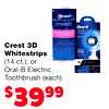 Crest 3D Whitestrips (14 ct.); or Oral?B Electric Toothbrush (each)