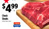 $499 Chuck Steaks USDA Choice Beef USDA CHOICE