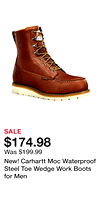 New! Carhartt Moc Waterproof Steel Toe Wedge Work Boots for Men