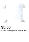 tufted throw pillow 16in x 16in