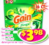 16 ?? Gain flings! Gain flings in laundry 11 oz 16ct $ 3 98 detergent detergente de ropa