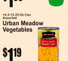 1$99
14.5-15.25 Oz CanAssorted
Urban MeadowVegetables
1$19