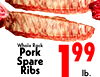 Whole Rack Pork 99 Spare 1 Ribs lb.