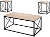 Dark Taupe X Frame 3-Piece Occasional Table Set