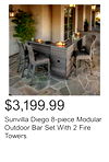 Sunvilla Diego 8-piece Modular Outdoor Bar Set With 2 Fire Towers