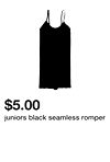 juniors black seamless romper