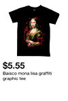 Baisco mona lisa graffiti graphic tee