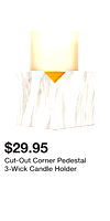 Cut-Out Corner Pedestal 3-Wick Candle Holder