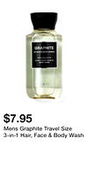 Mens Graphite Travel Size 3-in-1 Hair, Face & Body Wash