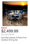 SunVilla Lawson 9-Piece Fire Outdoor Dining Set