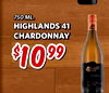 750 ML. HIGHLANDS 41 CHARDONNAY