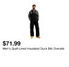 Men's Quilt-Lined Insulated Duck Bib Overalls