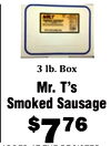 MRT 3 lb. Box Mr. T's Smoked Sausage $776