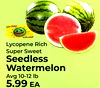 Kid's Choice Lycopene Rich Super Sweet Seedless Watermelon Avg 10-12 lb 5.99 ??