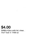 SAMLA Box with lid, clear, 11x7 ¾x5 ½ "/169 oz
