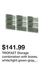 TROFAST Storage combination with boxes, white/light green-gray, 39x17 3/8x22 "