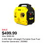 2,000-Watt Ultralight Portable Dual Fuel Inverter Generator, 200960