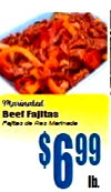 Beef Fajitas $699 lb.