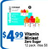 miniest 12 zero sugar rise power-c refresh vitaminwater. - miniest vitamin vitamin $499 Vitamin Miniest Zero Sugar 12 pack, Was $8.