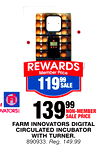 FARM INNOVATORS DIGITAL CIRCULATED INCUBATOR WITH TURNER