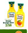 1 Simply Orange Simply Orange 52 oz. Selected Simply Orange Juice 2/$6