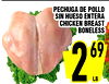 PECHUGA DE POLLO SIN HUESO ENTERA CHICKEN BREAST BONELESS 2 69 LB