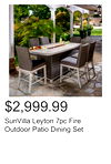 SunVilla Leyton 7pc Fire Outdoor Patio Dining Set