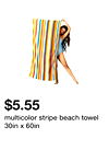 multicolor stripe beach towel 30in x 60in