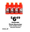 G G G G $649 Gatorade Thirst Quencher 20 Oz. Bottles 8 Pack Selected Varieties KCG3_2P