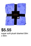 super soft plush blanket 50in x 60in