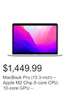 MacBook Pro (13.3-inch) – Apple M2 Chip 8-core CPU, 10-core GPU – 512GB SSD (2022)