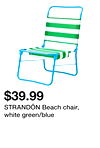 STRANDÖN Beach chair, white green/blue