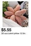 3D succulent pillow 13.5in