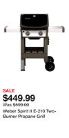 Weber Spirit II E-210 Two-Burner Propane Grill