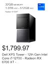 Dell XPS Tower - 12th Gen Intel Core i7-12700 - Radeon RX 6700 XT - Windows 11