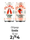 OLIPOP OLIPOP - Vintage Strawberry Cola Vanilla Sparkling Tonic Sparking Tonic Olipop Soda 12 oz 2/$4