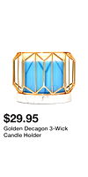 Golden Decagon 3-Wick Candle Holder
